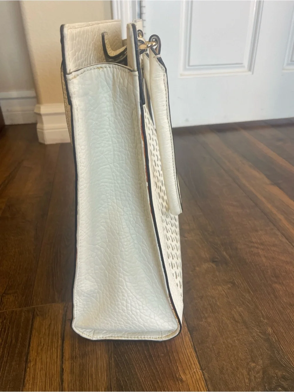Kate Spade Cream Perforated Leather Tote Bag